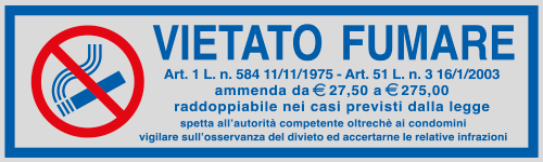 [96703] 96703 - Etichette argento vietato fumare per condominio