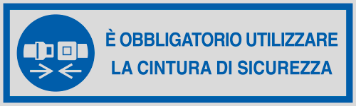 [96782] 96782 - Etichette argento obbligo UTILIZZARE LA CINTURA