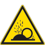 [1124K] 1124K - Cartello pericolo proiezione schegge