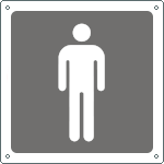 [15642W] 15642W - Cartello informazione toilette uomini