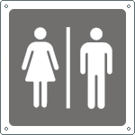 [15644KS] 15644KS - Etichetta adesiva informazione toilette uomo/donna