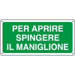 [16125X] 16125X - Cartello per aprire spingere.....