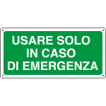 [16128XS] 16128XS - Etichetta adesiva usare solo in caso emergenza
