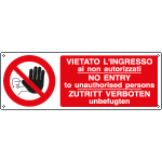 [18056KS] 18056KS - Etichetta adesiva divieto vietato ingresso (3 lingue)
