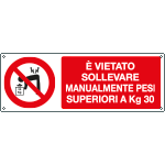 [18076K] 18076K - Cartello vietato sollevare manualmente carichi