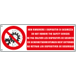 [18111KS] 18111KS - etichetta adesiva divieto rimuovere dispositivi sicurezza