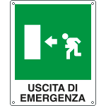 [20105Y] 20105Y - Cartello salvataggio uscita di emergenza sinistra