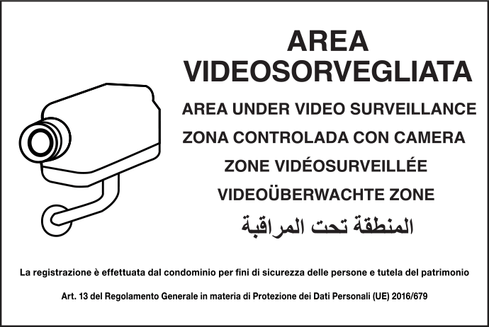 [22178S] 22178S - etichetta per vetri area videosorvegliata