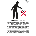 [2219S] 2219S - etichetta per vetri vietato l'abbandono di mozziconi nelle acque