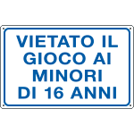 [3341P] 3341P - Cartello polipropilene vietato il gioco ai minori