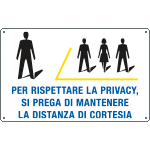 [3343P] 3343P - Cartello polipropilene per rispettare privacy..