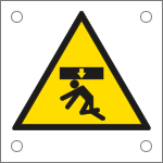 [49644M] 49644M - Cartello pericolo schiacciamento persona da alto