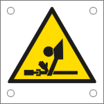 [49656N] 49656N - Cartello alluminio pericolo albero trasmissione