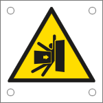 [49663M] 49663M - Cartello alluminio pericolo schiacciamento laterale