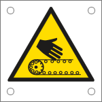 [49667N] 49667N - Cartello alluminio pericolo nastro trasportatore