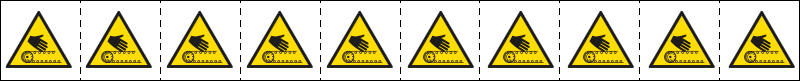 [49667NS] 49667NS - Foglio n.10etichette adesive 30x30 Pericolo nastro trasportatore