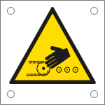 [49668MS] 49668MS - Foglio n.5 etichette autoadesive pericolo giunzione nastro trasportat.