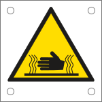 [49669N] 49669N - Cartello alluminio pericolo piastra radiante