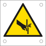 [49695N] 49695N - Cartello alluminio pericolo tranciatura dita