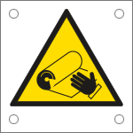 [49699M] 49699M - cartello alluminio pericolo avvolgimento bobina