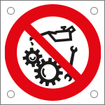 [49714M] 49714M - Cartello divieto non riparare organi in moto