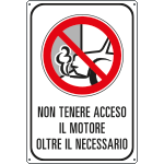 [56110Y] 56110Y - Cartello alluminio"non tenere il motore acceso oltre il necessario"