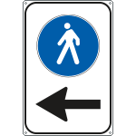 [5647X] 5647X - Cartello Pedoni a sinistra