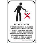 [5697Y] 5697Y - Cartello vietato l'abbandono di mozziconi nell'ambiente.....