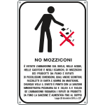 [5698Y] 5698Y - Cartello vietato l'abbandono di mozziconi nell'acqua...