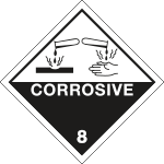 [6458D] 6458D - Cartello trasporto merci CORROSIVE (8)