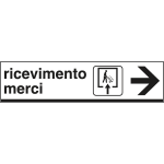 [6801D] 6801D - Cartello alluminio ricevimento MERCI destra