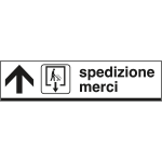 [6802A] 6802A - Cartello alluminio spedizione MERCI avanti