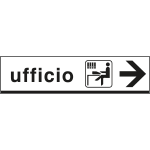 [6808D] 6808D - Cartello alluminio UFFICIO destra