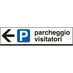 [6811L] 6811L - Cartello alluminio PARCHEGGIO VISITAT. sinistra