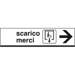 [6814D] 6814D - Cartello alluminio SCARICO MERCI. destra