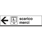 [6814L] 6814L - Cartello alluminio SCARICO MERCI. sinistra