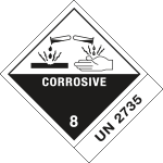 [8207L] 8207L - etichetta 100x120 CORROSIVE UN 2735