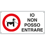 [8510S] 8510S - Etichetta adesiva NON POSSO ENTRARE (barboncino)