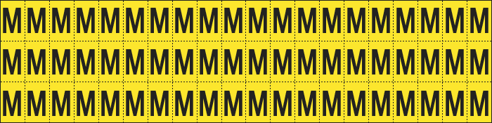 [900M] 900M - Foglio n.60 etichette adesive G/N lettera M