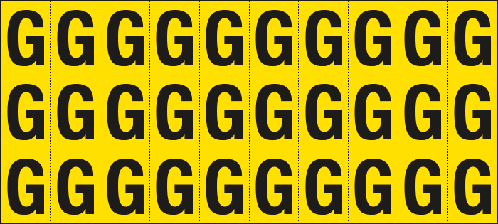 [902G] 902G - Foglio n.30 etichette adesive G/N lettera G
