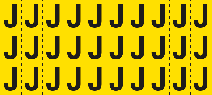 [902J] 902J - Foglio n.30 etichette adesive G/N lettera J