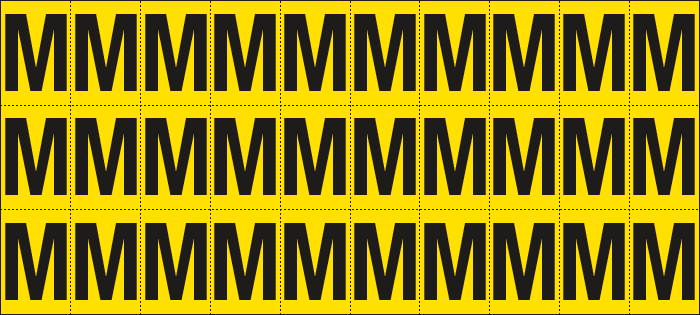 [902M] 902M - Foglio n.30 etichette adesive G/N lettera M