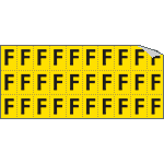 [903F] 903F - Foglio n.30 etichette adesive G/N lettera F