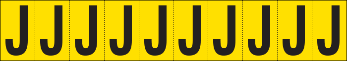 [904J] 904J - Foglio n.10 etichette adesive G/N lettera J