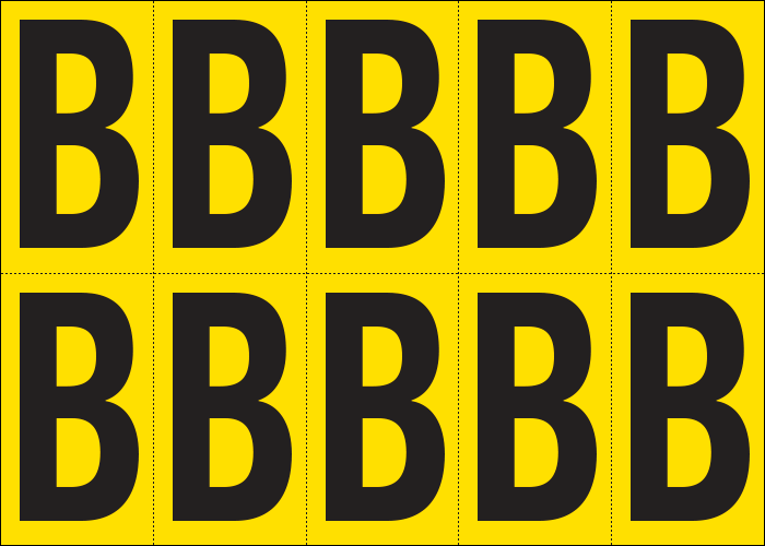 [905B] 905B - Foglio n.10 etichette adesive G/N lettera B