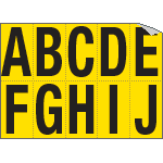 [906AJ] 906AJ - Foglio n.10 etichette adesive G/N lett.da A a J