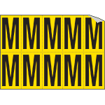 [906M] 906M - Foglio n.10 etichette adesive G/N lettera M