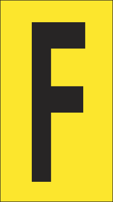 [907F] 907F - Foglio n.1 etichette adesive G/N lettera F