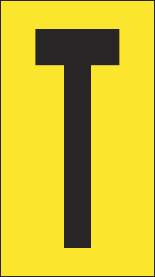 [907T] 907T - Foglio n.1 etichette adesive G/N lettera T