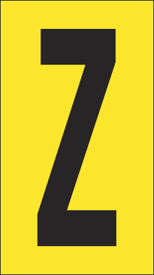 [907Z] 907Z - Foglio n.1 etichette adesive G/N lettera Z